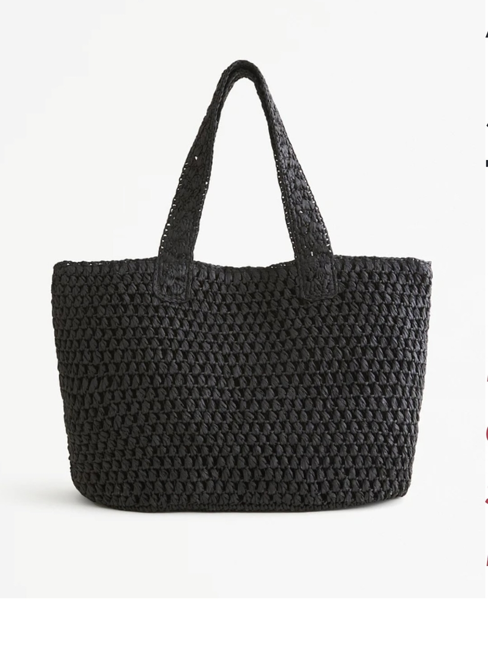 Abercrombie & Fitch Straw Packable Tote Bag Straw Woven Tote Bag - Women Black